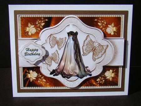 Golden Shimmering Gown - Ribbon Sash Quick Card by Beverly Carmichael