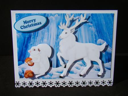 White Stag and Squirrel in Snow Glazier by Beverly Carmichael
