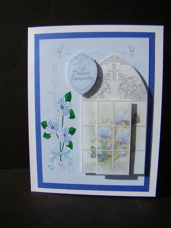 Iris in Church Window - Thinking of You - Deepest Sympathy by Beverly Carmichael