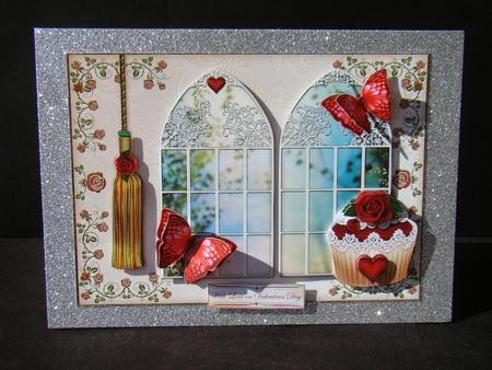 Cupcake Filled with Love Double Window by Beverly Carmichael