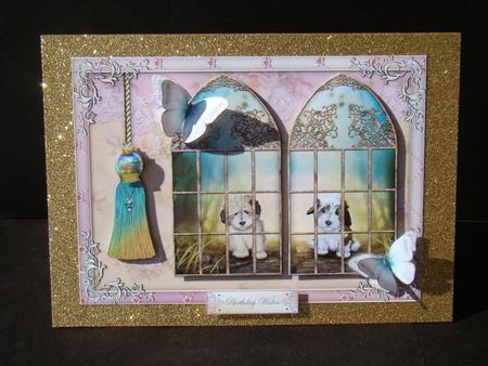 Puppy Dog Eyes Double Window by Beverly Carmichael