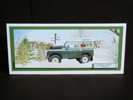 Landrover 2 with Santa by Beverly Carmichael