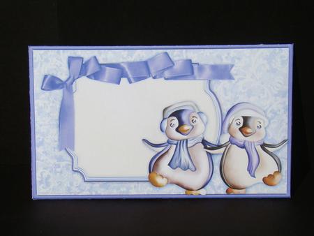 Dancing Penguins Blank Christmas Money Wallet by Beverly Carmichael