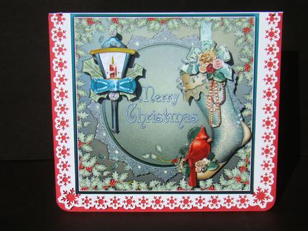 Christmas Stocking 8x8 Card Front Kit2 by Beverly Carmichael