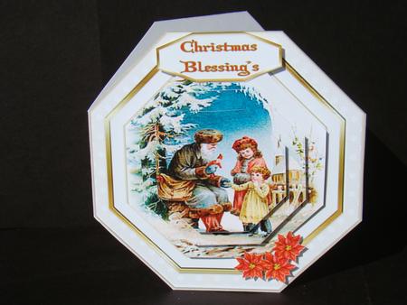 Vintage Christmas Gift Pyramid folded card by Beverly Carmichael