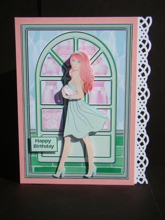 Birthday Shopping Card with Decoupage by Beverly Carmichael
