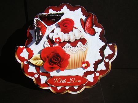 Roses & Pearls Scallop Wobble Card Mini-kit by Beverly Carmichael