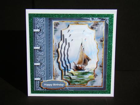 Sailing the Seas Card Front with Pyramid Layers by Beverly Carmichael