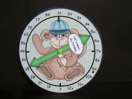 7 Times Table Clock Monkey Boy by Beverly Carmichael