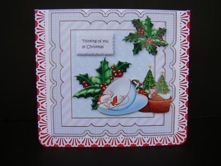 Christmas Teacup Mouse&cupcake by Beverly Carmichael