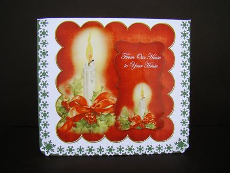 Candle Red Ours to Yours 8in Scallop Topper by Beverly Carmichael