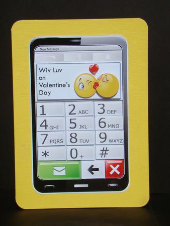 Mobile Phone Wiv Luv on Valentine's Day Quick Card by Beverly Carmichael