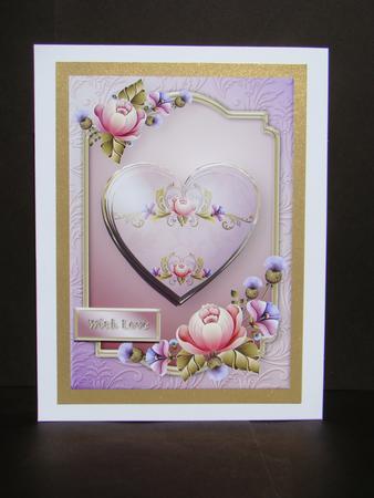 Hearts and Roses - Pink by Beverly Carmichael