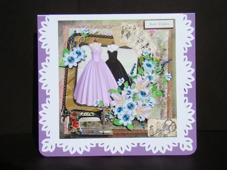 Sewing a Ballgown Card Topper & Decoupage by Beverly Carmichael