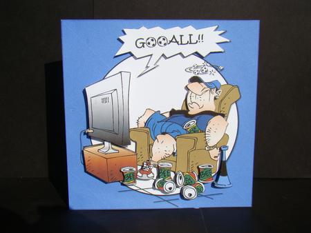 Birthday Football and Beer Blue by Beverly Carmichael