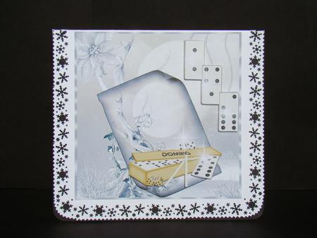 Christmas Domino Player Topper by Beverly Carmichael