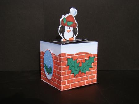 3D Xmas Penguin Shaped Top Gift Box Mini Kit by Beverly Carmichael