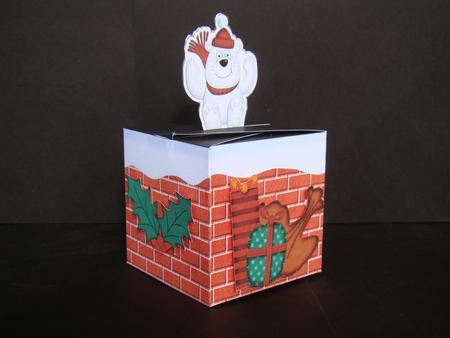 3D Xmas Ben Polar Bear Shaped Top Gift Box Mini Kit by Beverly Carmichael
