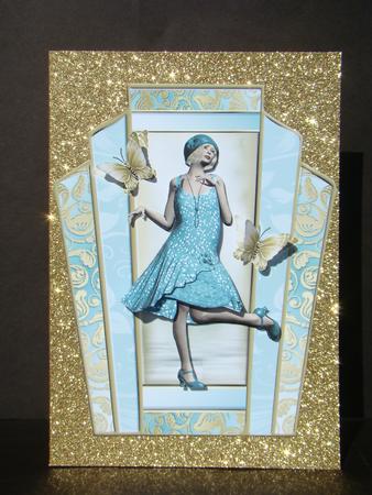 The Flapper Lady in Teal Topper by Beverly Carmichael