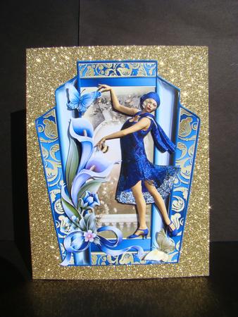 Flapper Girl in Peacock Blue Topper by Beverly Carmichael