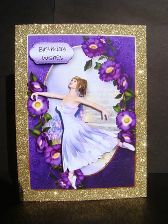 Beautiful Ballerina & Purple Rambling Roses by Beverly Carmichael
