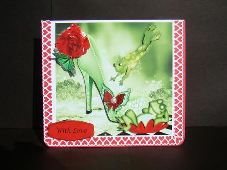 Sparkle Shoe, Cute Frogs Red Flowers 8x8 Mini Kit by Beverly Carmichael