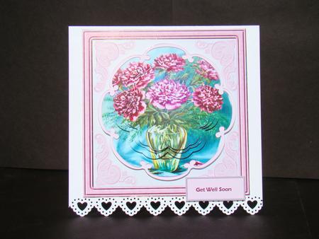 Vase of Purple Flowers Card with Petal Stackers by Beverly Carmichael