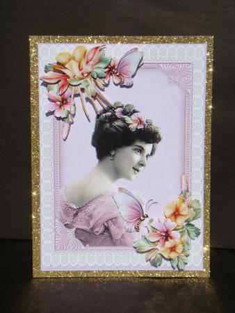 Vintage Lady with Flowers by Beverly Carmichael