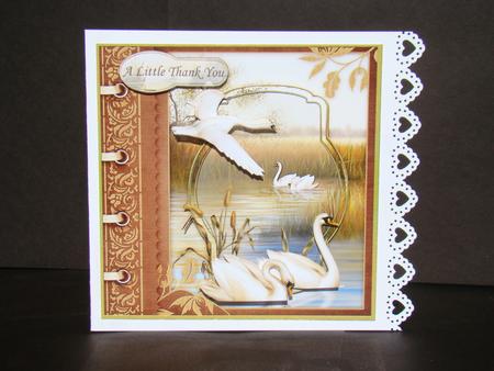 Swans on the River Card Topper & Quick Decoupage by Beverly Carmichael