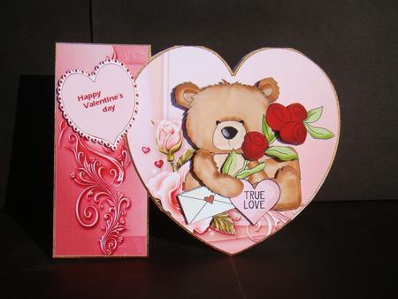 Teddy Bear Rose's Heart Card Mini Kit by Beverly Carmichael