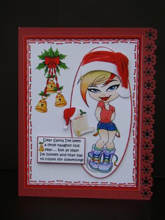 Teen Diva Naughty for Christmas Quick Card by Beverly Carmichael