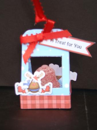 Rudolph 3D Xmas Treat Box Tree Decoration Easifold Frame by Beverly Carmichael