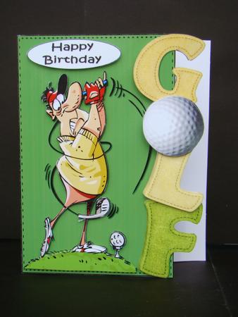 Cartoon Golfer Over the Edge by Beverly Carmichael