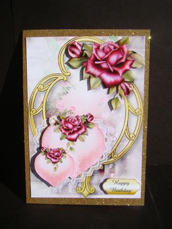 Hearts and Flowers - Purple Roses by Beverly Carmichael