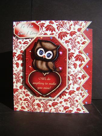 Little Owl Zig Zag Border Card Mini Kit by Beverly Carmichael