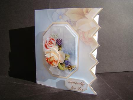 Peach Roses Zig Zag Border Mini Kit by Beverly Carmichael
