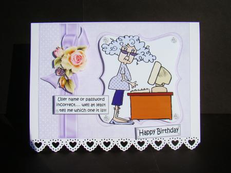 Stella's Computer Drives Her Mad Quick Card by Beverly Carmichael