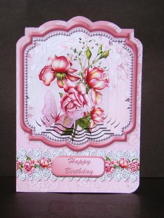 Pink Roses Fancy Frame Mini Kit by Beverly Carmichael