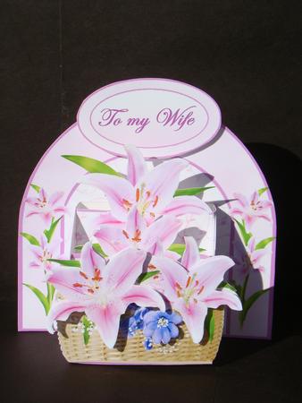 3D Box Pink Lily Basket by Beverly Carmichael