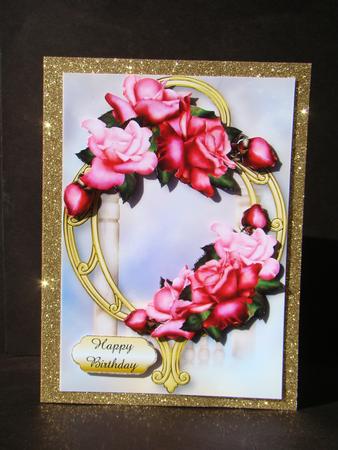 The Last Rose of August & Golden Frame by Beverly Carmichael