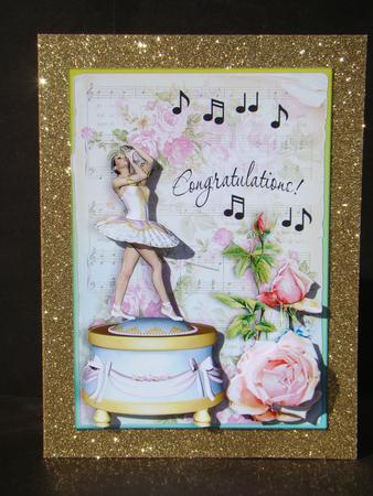 Ballerina Congrats Card Front by Beverly Carmichael