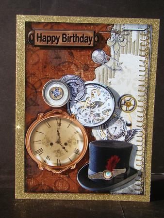 Steampunk Birthday Card by Beverly Carmichael