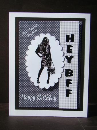 Hey Bff - Birthday Card for Your Bestie by Beverly Carmichael