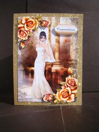 Beautiful Bride with Copper Roses by Beverly Carmichael