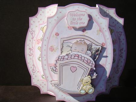 New Baby Girl Double Pop Out Card Kit & Decoupage by Beverly Carmichael