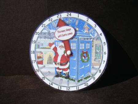 Santas Tardis Advent Countdown Clock by Beverly Carmichael