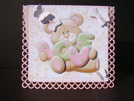 Patch Work "love Bear" 8x8 by Beverly Carmichael