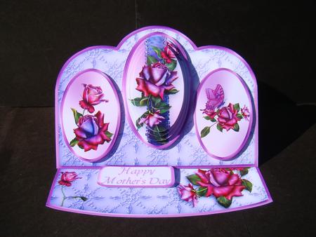 Mother's Day Roses Triple Oval Easel Mini Kit by Beverly Carmichael