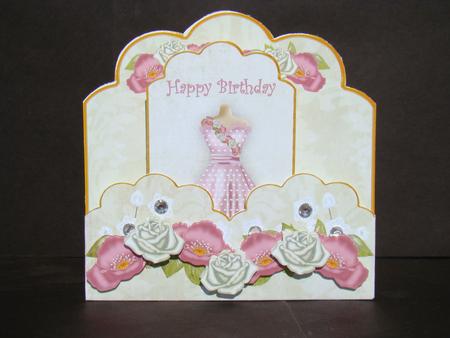 Pink Poppy Dots H Birthday Scallop Fashion Tag Cf Mini Kit by Beverly Carmichael