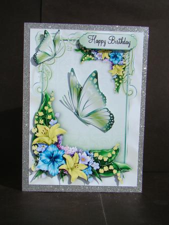 Spring Flowers and Green Butterflies by Beverly Carmichael